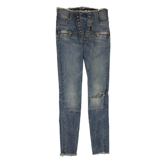 NEW UNRAVEL PROJECT Denim Lace-Up Skinny Jeans Size 26 $895 - Picture 1 of 7
